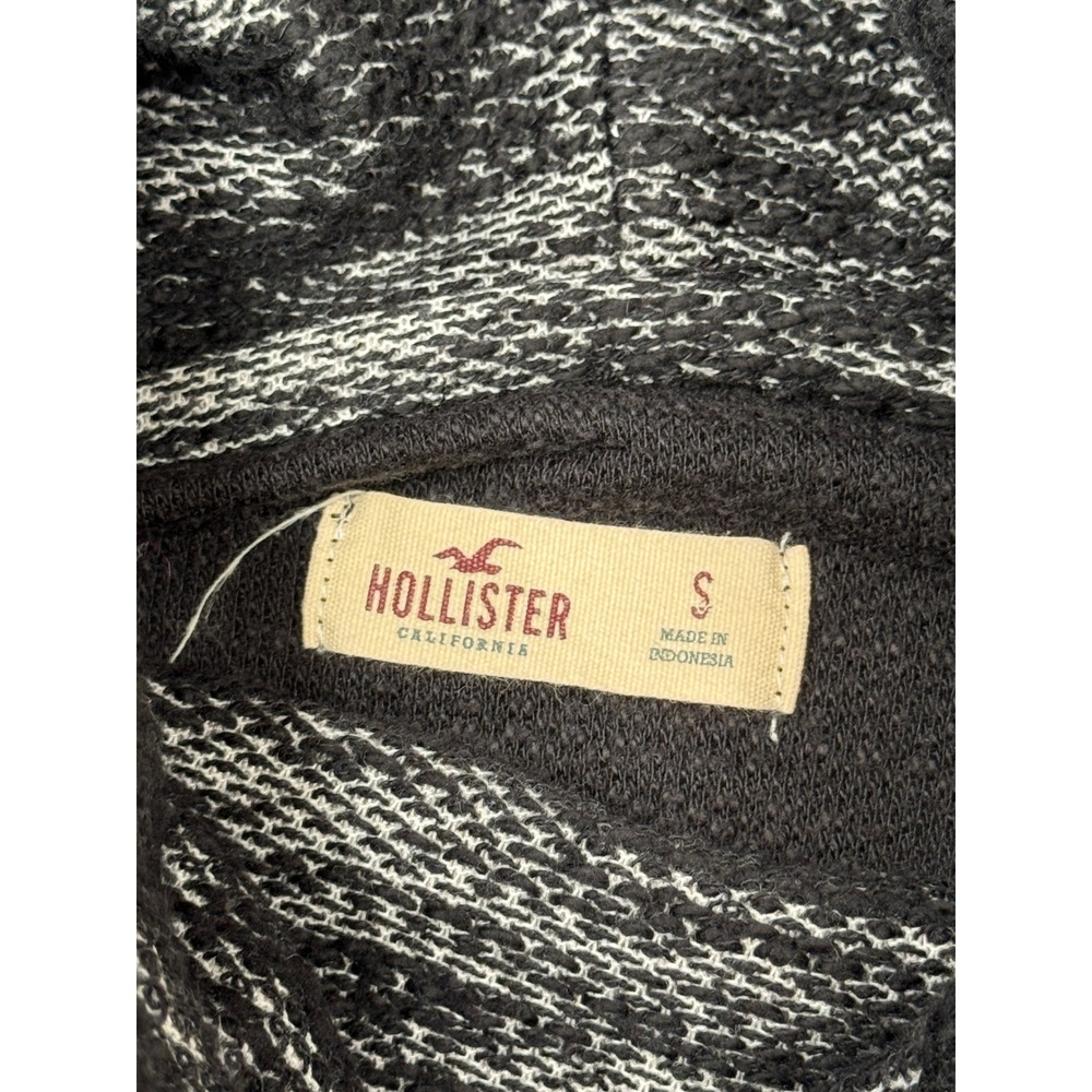Hollister Womens Small Black White Marled Funnel Neck Pullover Knit Sweater - Picture 2 of 13